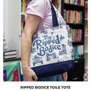 Toile Tote Bag Ripped Bodice Brooklyn NY Romantic Bookstore Feminist Books